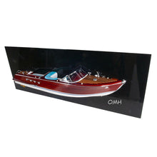 Load image into Gallery viewer, Riva Aquarama Half Hull Hand Painted Decorative Boat - Brown / Aqua