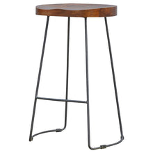 Load image into Gallery viewer, Solid Wood Iron Bar Height Bar Chair - Brown / Black