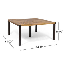Load image into Gallery viewer, Lankershim - Modern Industrial Dining Table With Acacia Wood Slat Design - Teak