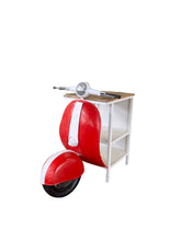 Load image into Gallery viewer, Novelty Scooter Open Cabinet With Two Shelves - Red And Off-White