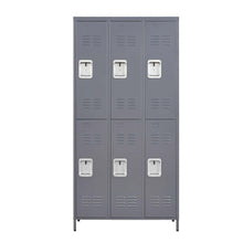 Load image into Gallery viewer, 6 Door Lockers With Lock For Employees, Storage Cabinet For Home, Gym, Office, School, Garage - Gray