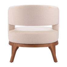 Load image into Gallery viewer, Fabric And Wood Arm Chair - Beige And Brown