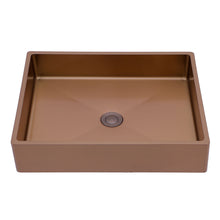 Load image into Gallery viewer, 19" X 15" Stainless Steel Bathroom Sink With Pop Up Drain, Nano Surface - Rose Gold