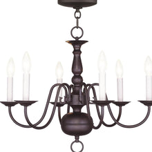 Load image into Gallery viewer, 18'' Six Light Dimmable Chandelier With Shades - Bronze