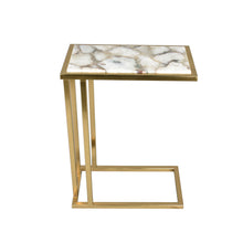 Load image into Gallery viewer, Marble Iron End Table - White / Gold