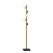 Load image into Gallery viewer, Swirled Sphere Metal LED Floor Lamp - Brass