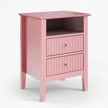 Load image into Gallery viewer, Fluted Nightstand With 2 Drawers