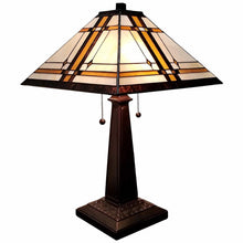 Load image into Gallery viewer, 11" x 21" x 22" Metal Two Light Candlestick Table Lamp With Shade - Dark Brown / Beige