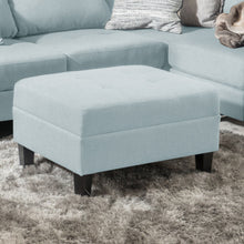 Load image into Gallery viewer, Classic Ottoman With Birch Wood Legs And Fabric Upholstery