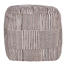 Load image into Gallery viewer, Cotton Cube Geometric Pouf Ottoman - Brown