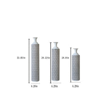 Load image into Gallery viewer, Modern Floor Vase Set Metal Vases With Geometric Pattern, 3 Piece Home Decor Set - White / Black