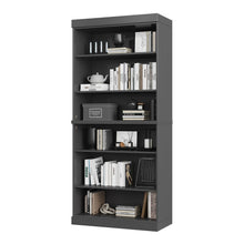 Load image into Gallery viewer, Adjustable Six Tier Library Bookcase - Gray