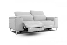 Load image into Gallery viewer, Power Reclining Love Seat - Gray / Silver