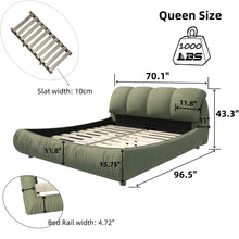 Load image into Gallery viewer, Luxury Upholstered Platform Bed With Oversized Padded Backrest And Solid Wood Frame