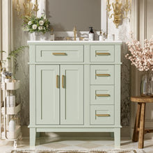 Load image into Gallery viewer, Modern Bathroom Vanity With Ceramic Sink, Soft Close Storage Cabinet