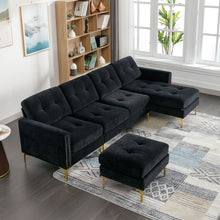 Load image into Gallery viewer, Modern L - Shape Convertible Sectional Sofa With Movable Ottoman