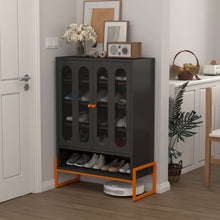 Load image into Gallery viewer, Modern Metal Shoe Cabinet With DoublebSided Doors And Adjustable Partitions