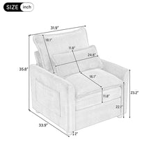 Load image into Gallery viewer, Modern Single Seat Accent Chair With Side Storage Pockets