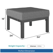 Load image into Gallery viewer, Patio Ottomans With Cushions, All-Weather Footrests (Set of 2)