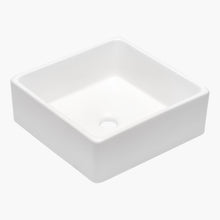 Load image into Gallery viewer, Elegant European Style Ceramic Square Vessel Bathroom Sink - White
