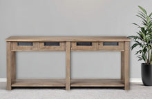 Load image into Gallery viewer, Solid Wood Floor Shelf Console Table And Drawers - Brown