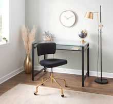 Load image into Gallery viewer, Metric - Industrial Floor Lamp - Black / Antique Brass