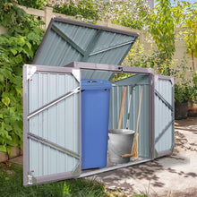 Load image into Gallery viewer, Garbage Bin Shed Stores 2 Trash Cans Metal Outdoor Bin Shed For Garbage Storage
