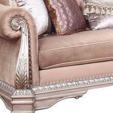 Load image into Gallery viewer, Velvet Sofa And Toss Pillows With Champagne Legs - Light Pink