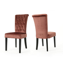 Load image into Gallery viewer, Elegant Velvet Tufted Dining Chair - Blush