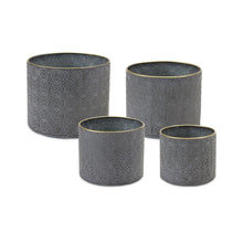 Load image into Gallery viewer, Geometric Round Pot Planters (Set of 4) - Gray