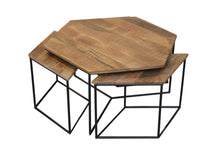 Load image into Gallery viewer, Geometric Wooden Coffee Tables (Set of 4) - Brown Black