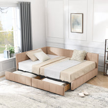 Load image into Gallery viewer, Mid-Century Storage Upholstered Tufted Bed Frame With Backrest And Armrests