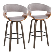 Load image into Gallery viewer, Vintage Mod - Mid Century Modern Fixed Height Barstool With Swivel & Round Footrest (Set of 2)