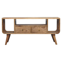 Load image into Gallery viewer, Solid Wood Enclosed Open Storage TV Stand (727854) - Brown