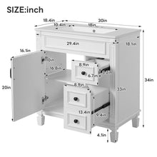 Load image into Gallery viewer, Bathroom Vanity With Sink, Cabinet With 2 Drawers And Adjustable Shelf