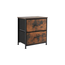 Load image into Gallery viewer, Fabric Metal And Wood Two Drawer Dresser (Set of 2) - Black / Brown