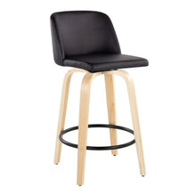 Load image into Gallery viewer, Toriano - Contemporary Modern Fixed Height Counter Stool Swivel With Round Footrest (Set of 2)