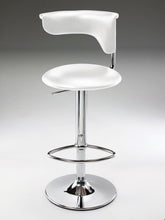 Load image into Gallery viewer, Faux Leather And Metal Low Back Adjustable Height Bar Chair (555041) - White And Silver