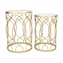 Load image into Gallery viewer, Mirrored And Steel Round Nested Tables (Set of 2) - Gold