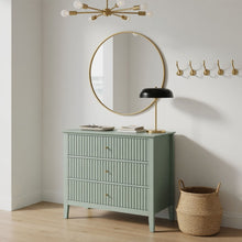 Load image into Gallery viewer, Fluted 3 Drawer Nightstand With Soft Close Slides