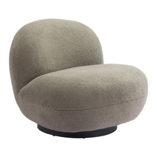 Load image into Gallery viewer, Sherpa Slipper Chair - Khaki Green And Black