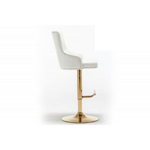 Load image into Gallery viewer, Adjustable Swivel Bar Stool With Nailhead Trim (Set of 2)