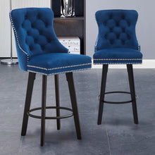 Load image into Gallery viewer, Swivel Bar Stools With Button Tufted Design And Rivet Trim