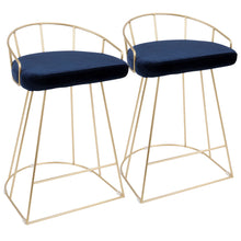 Load image into Gallery viewer, Canary - Contemporary / Glam Counter Stool (Set of 2) - Gold / Blue