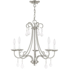 Load image into Gallery viewer, 22" Five-Light Dimmable Chandelier With Shades - Nickel