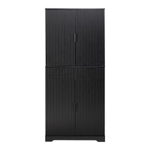 Load image into Gallery viewer, Fluted Kitchen Pantry Cabinet With 3 Keyboard Drawers & 6 Adjustable Door Shelves