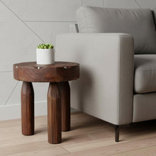 Load image into Gallery viewer, 19" Solid Wood Round End Table - Brown