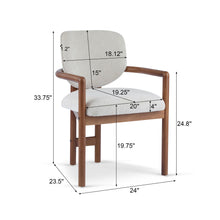 Load image into Gallery viewer, Upholstered Arm Dining Chairs (Set of 2)