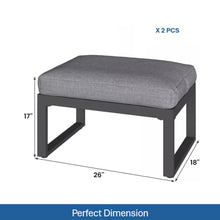 Load image into Gallery viewer, Patio All-Weather Ottomans With Thick Cushions (Set of 2)