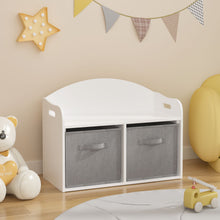 Load image into Gallery viewer, Toy Box Bench With Collapsible Drawers, Storage Cabinet Organizer - White